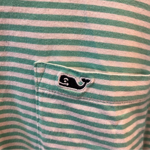 Men’s Vineyard Vines Striped Mint Green Pocket Polo XL - Picture 2 of 6